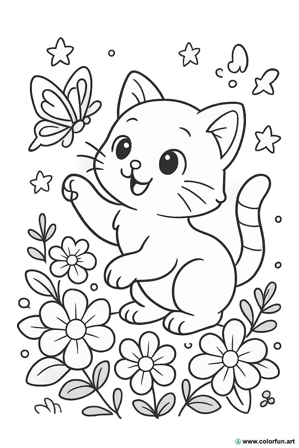 animais fofos estilo anime para colorir
