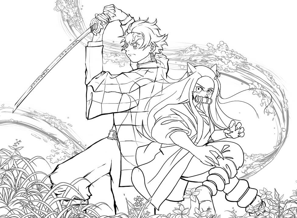 personagens de demon slayer para pintar