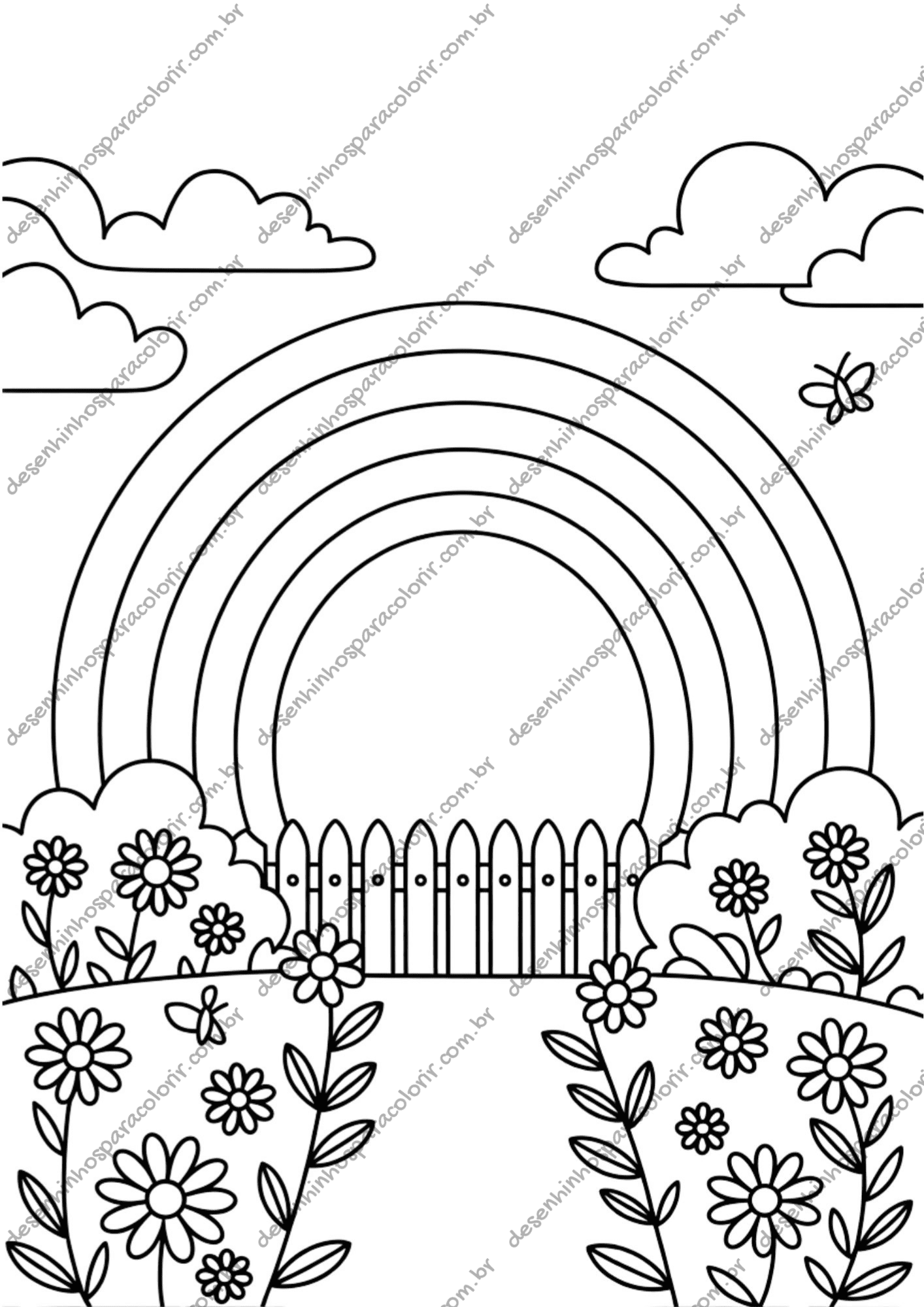 desenho de arco iris para imprimir