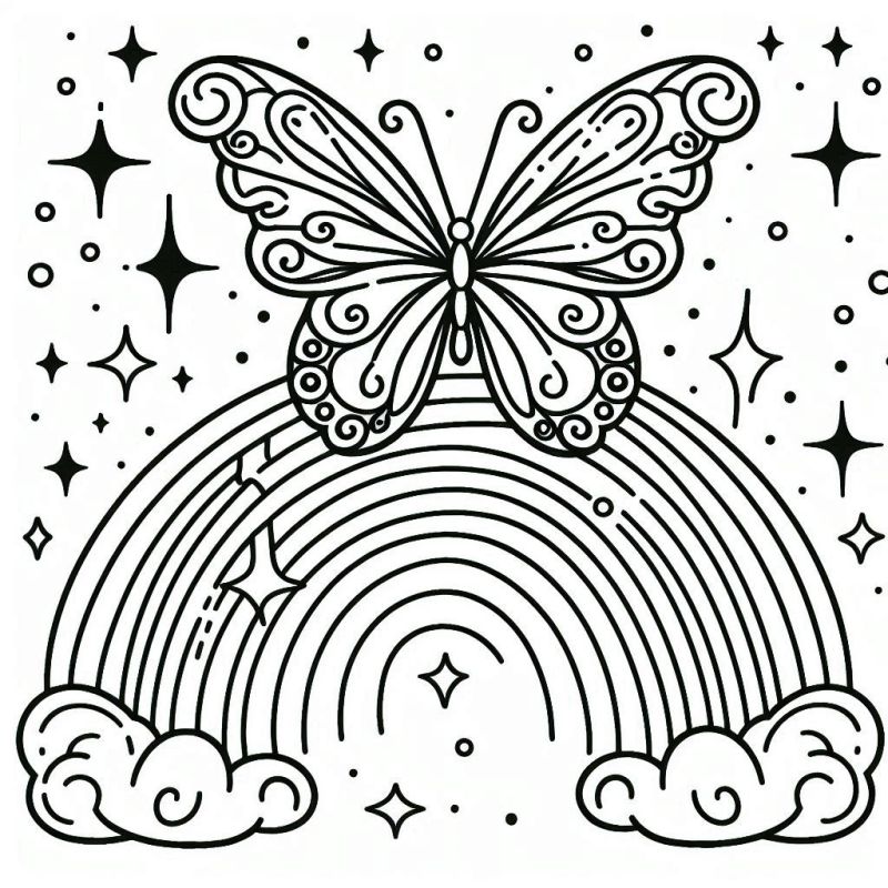 desenho de arco iris facil