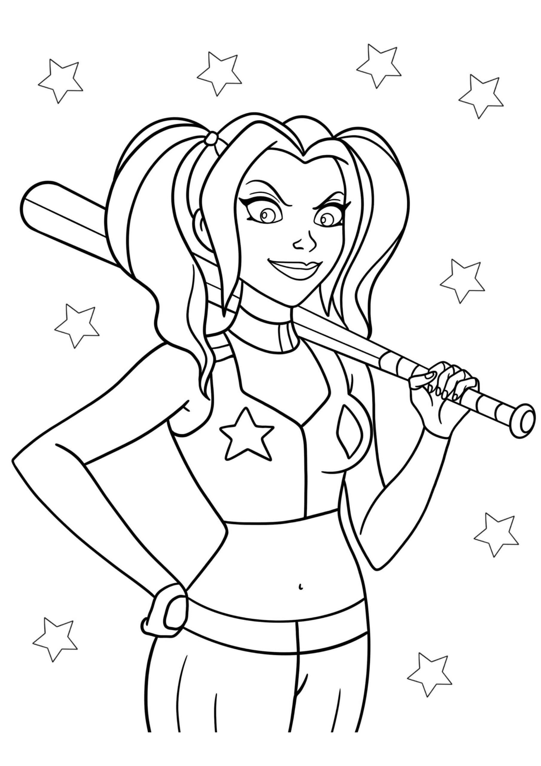 desenho para colorir arlequina