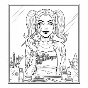 desenho para colorir arlequina