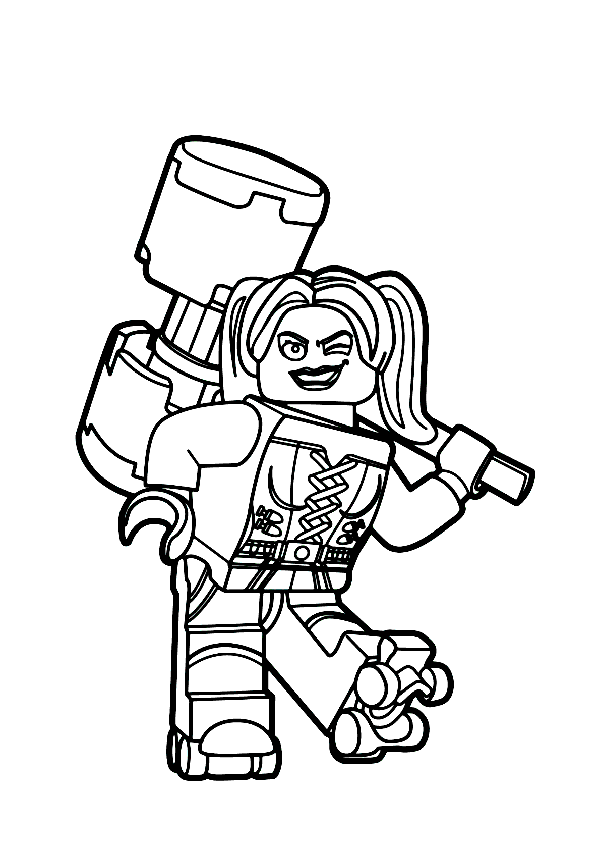 desenho para colorir arlequina