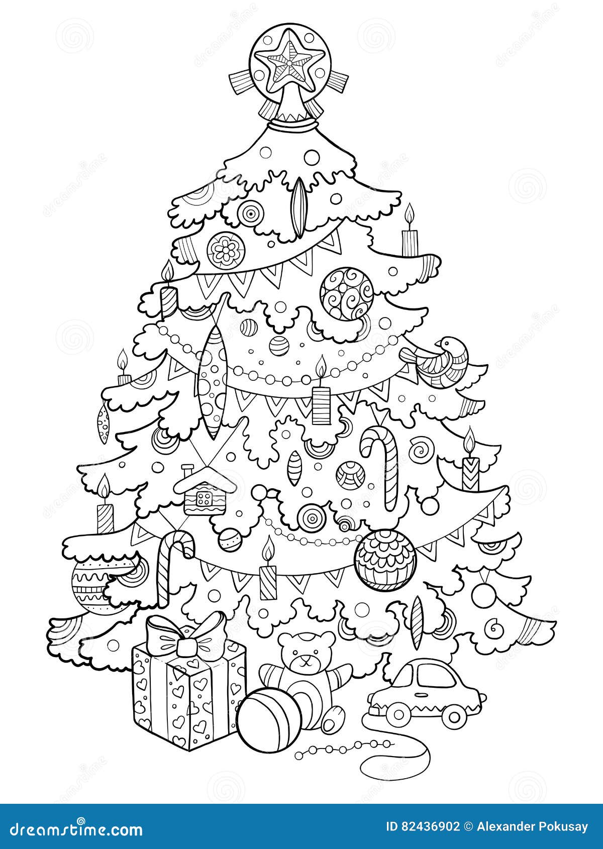 desenho de árvore de natal com boneco de neve
