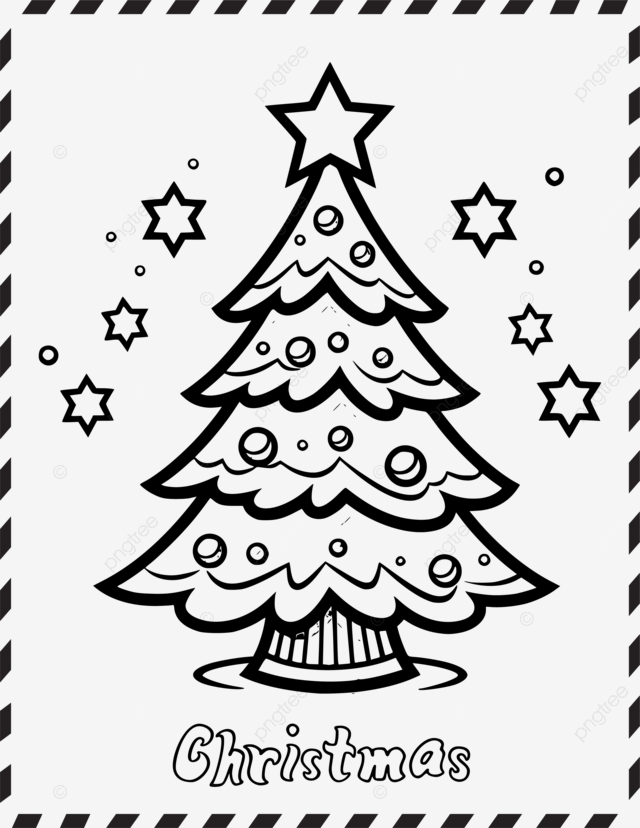 desenho de árvore de natal com anjo