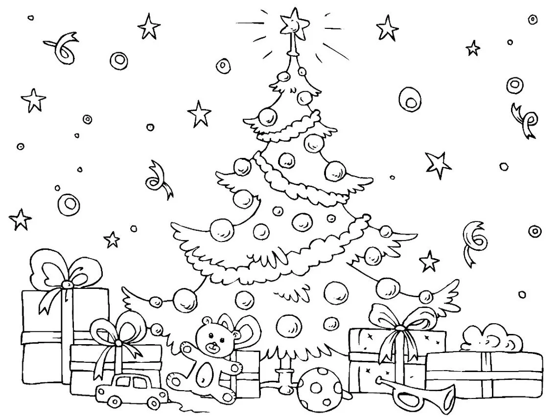 desenho de pinheiro de natal para pintar