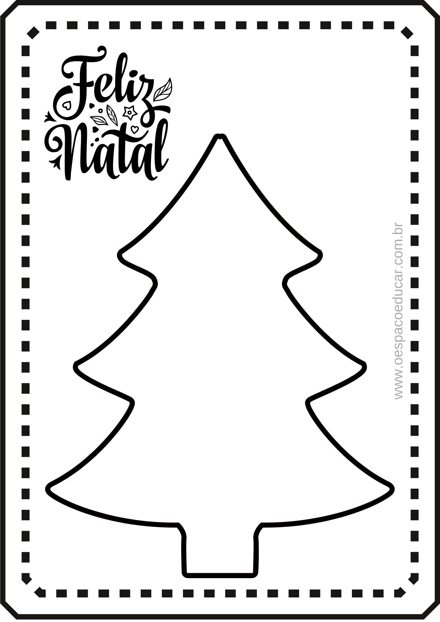moldes de árvore de natal para colorir