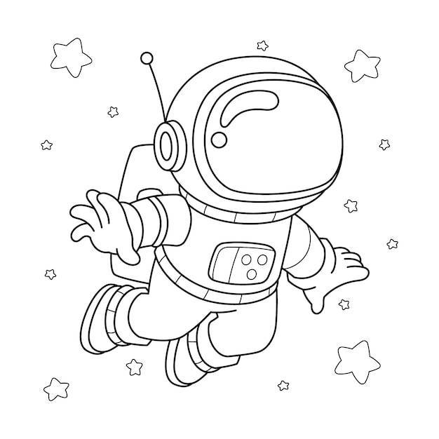 astronauta para imprimir e colorir grátis