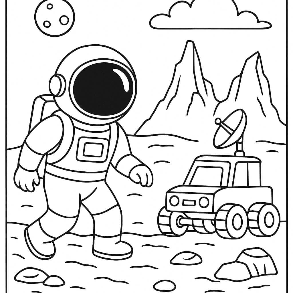 astronauta para imprimir e colorir grátis