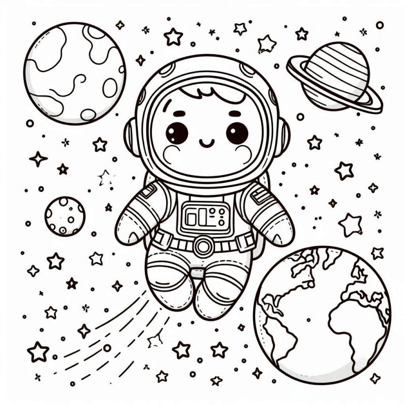 pintura espacial para crianças