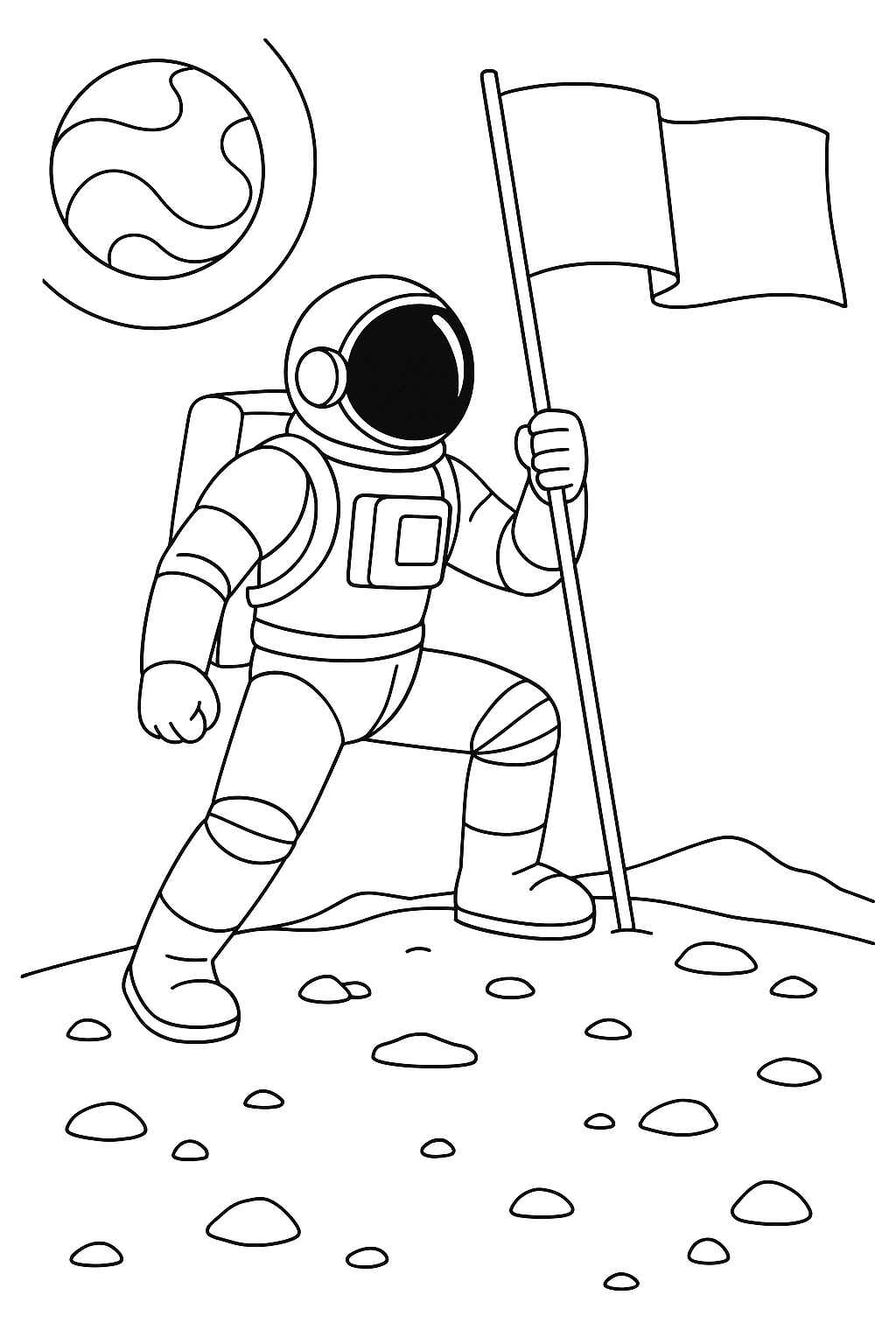 astronauta para imprimir e colorir grátis