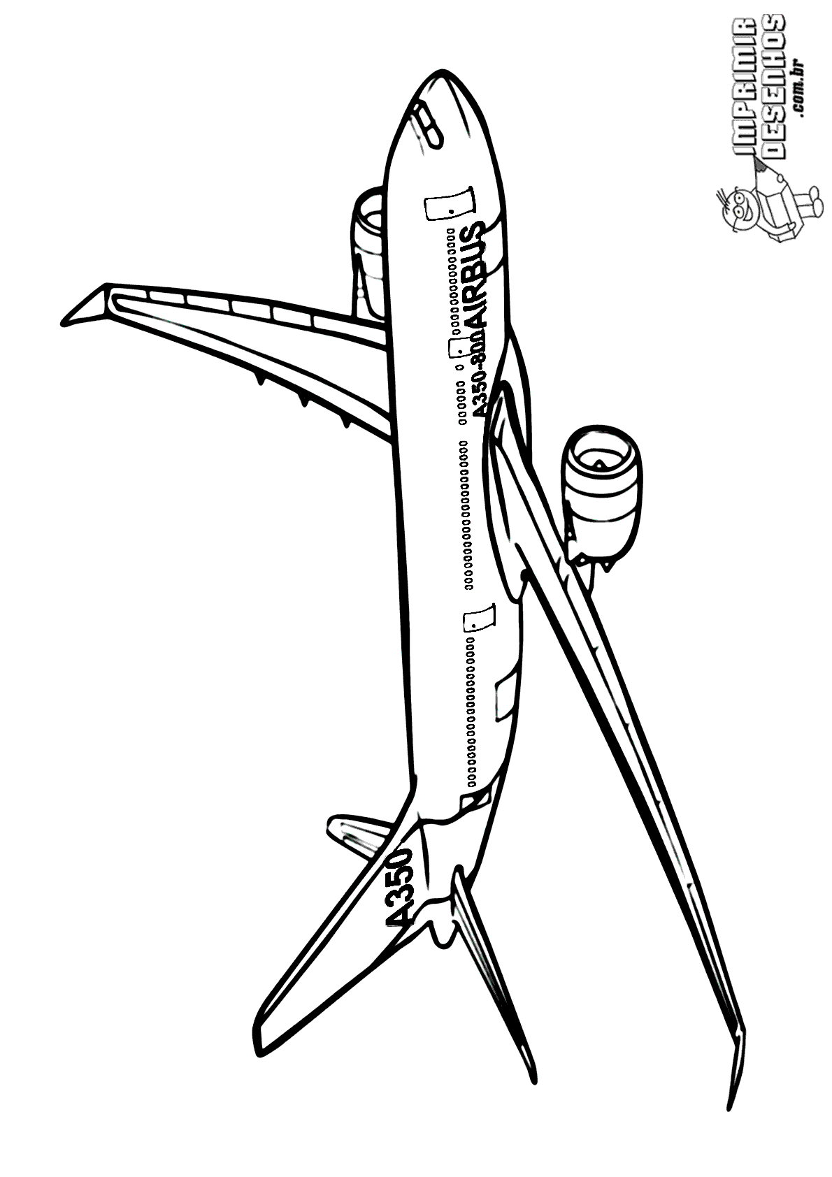 avião de passageiro para colorir