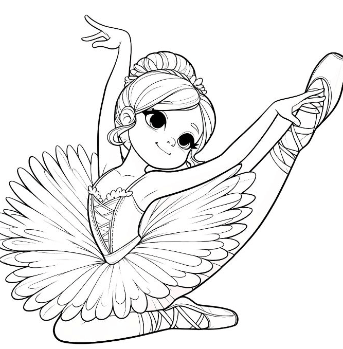 desenho de bailarina em movimento para colorir grande