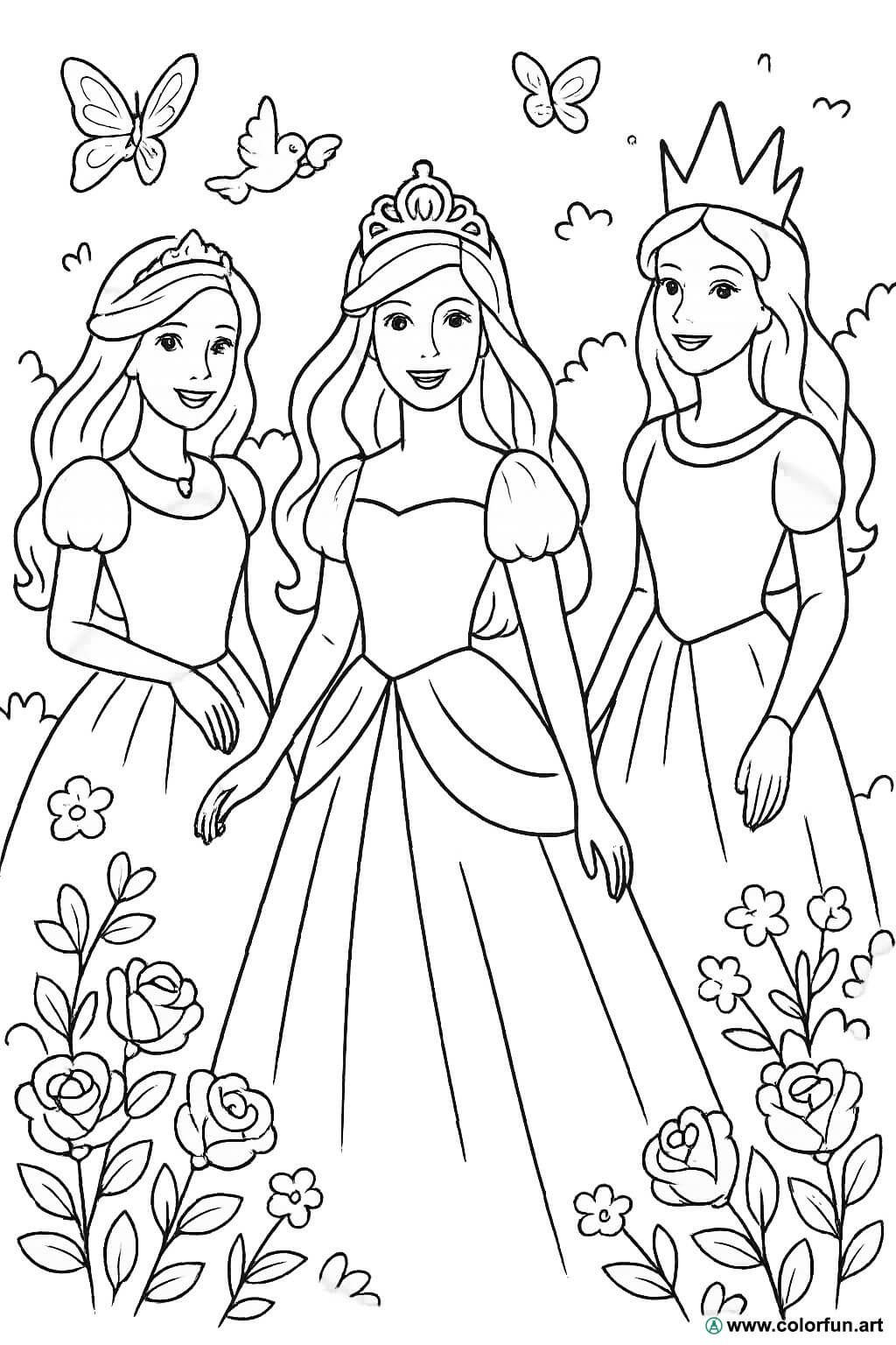 barbie princesa para pintar