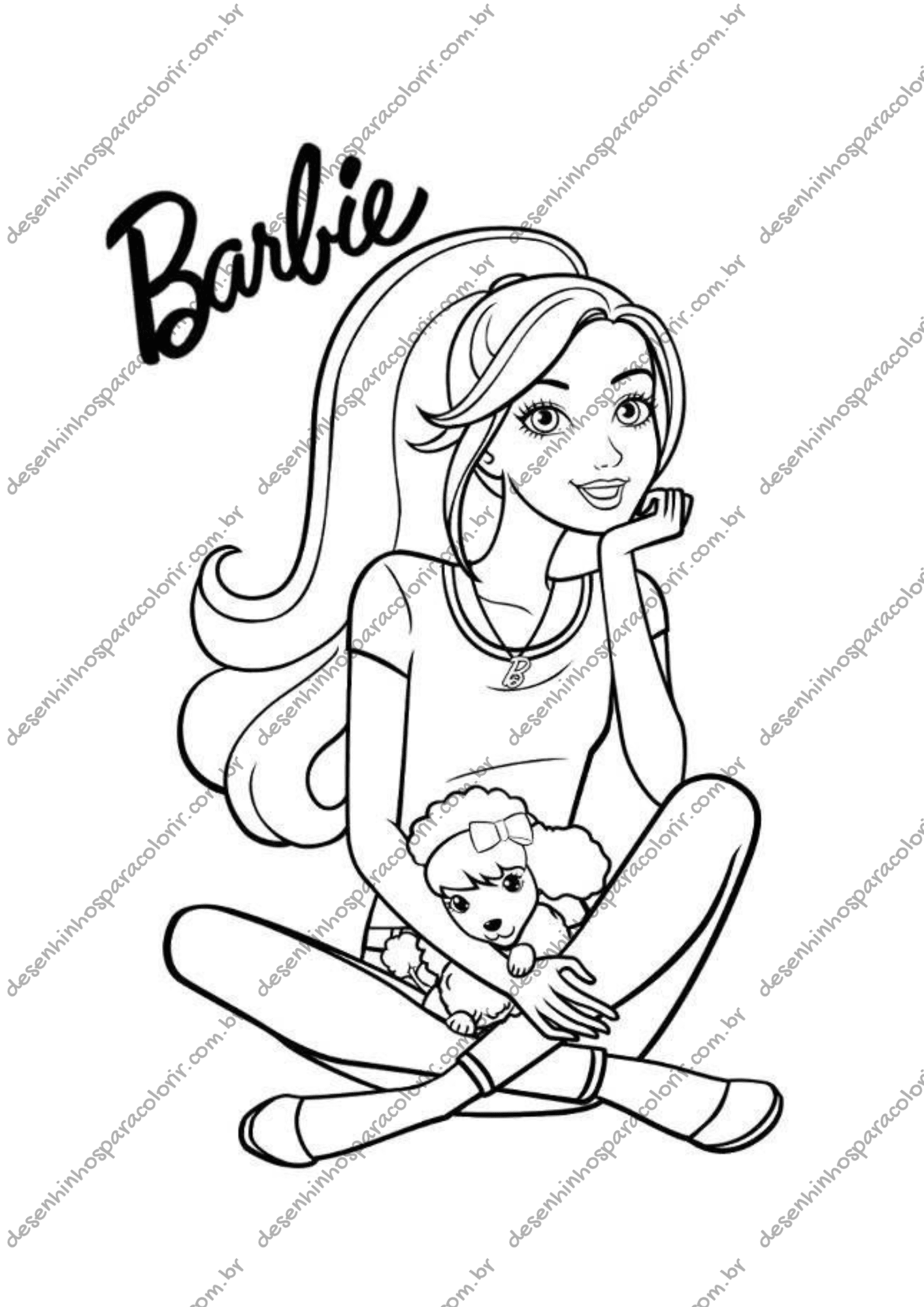 desenhos de vestidos de princesa barbie para colorir
