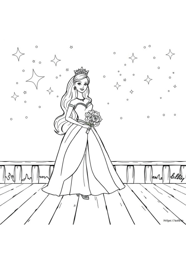 barbie princesa para pintar