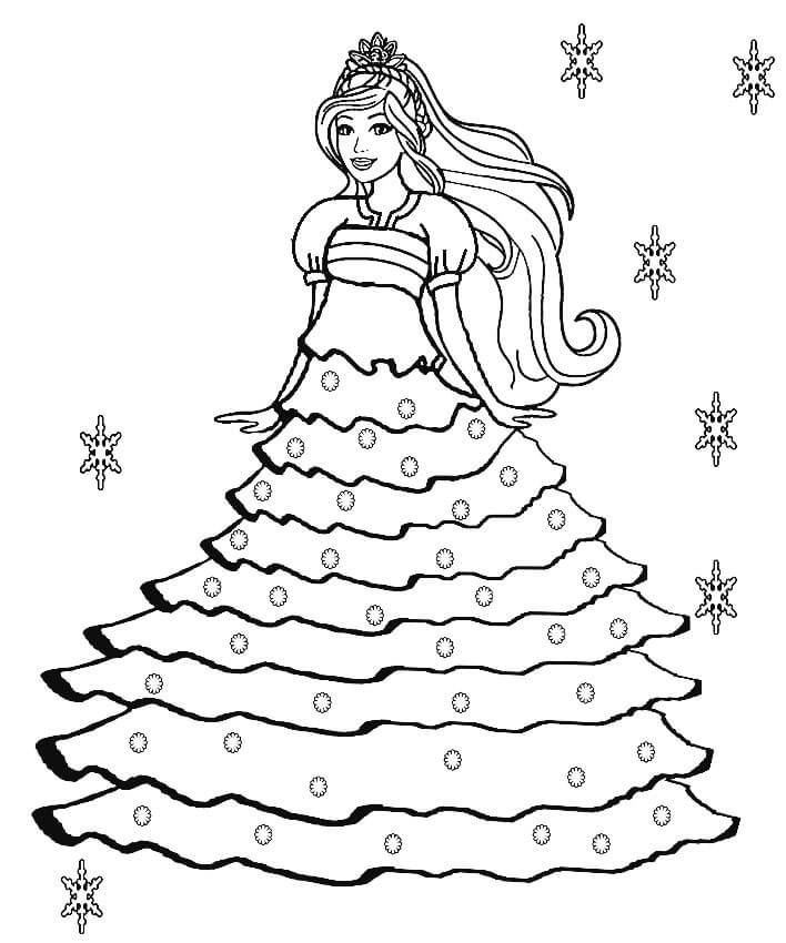 desenhos de vestidos de princesa barbie para colorir