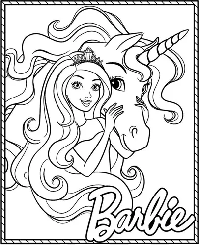 desenho barbie unicórnio para imprimir