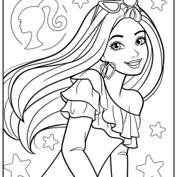 desenho para pintar barbie unicórnio
