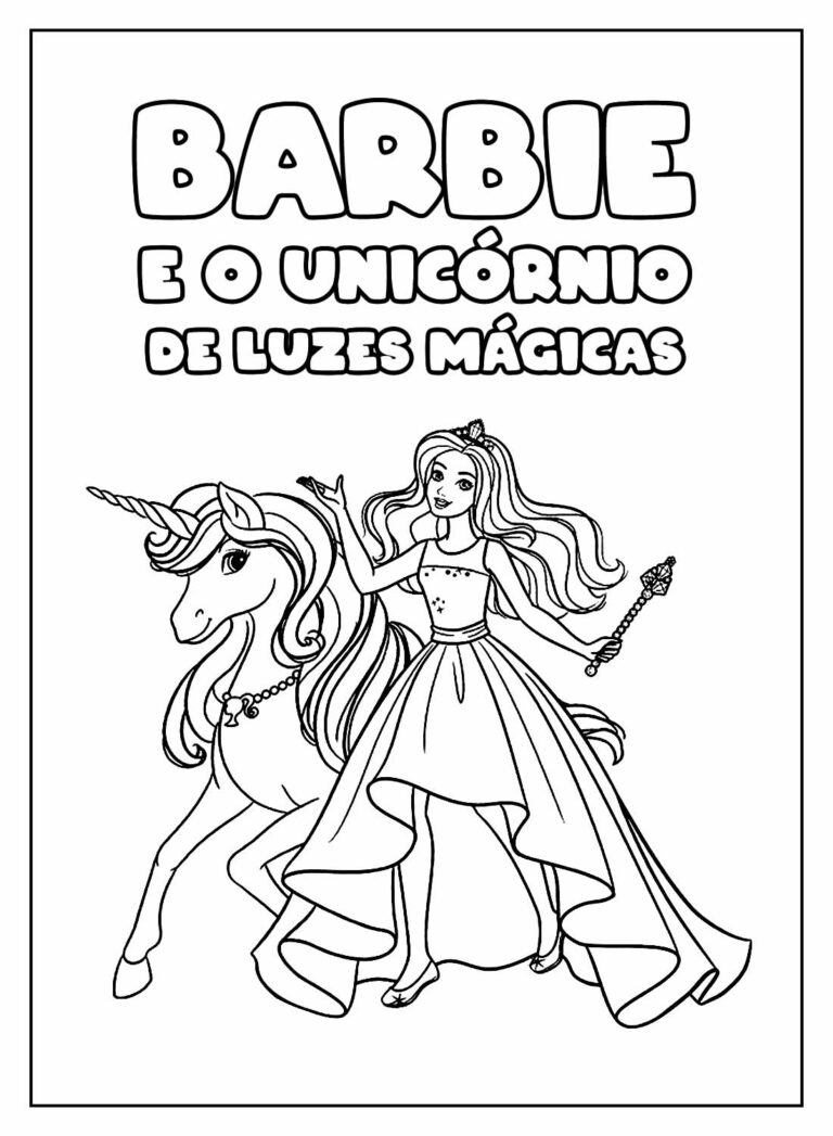 desenho barbie unicórnio para imprimir