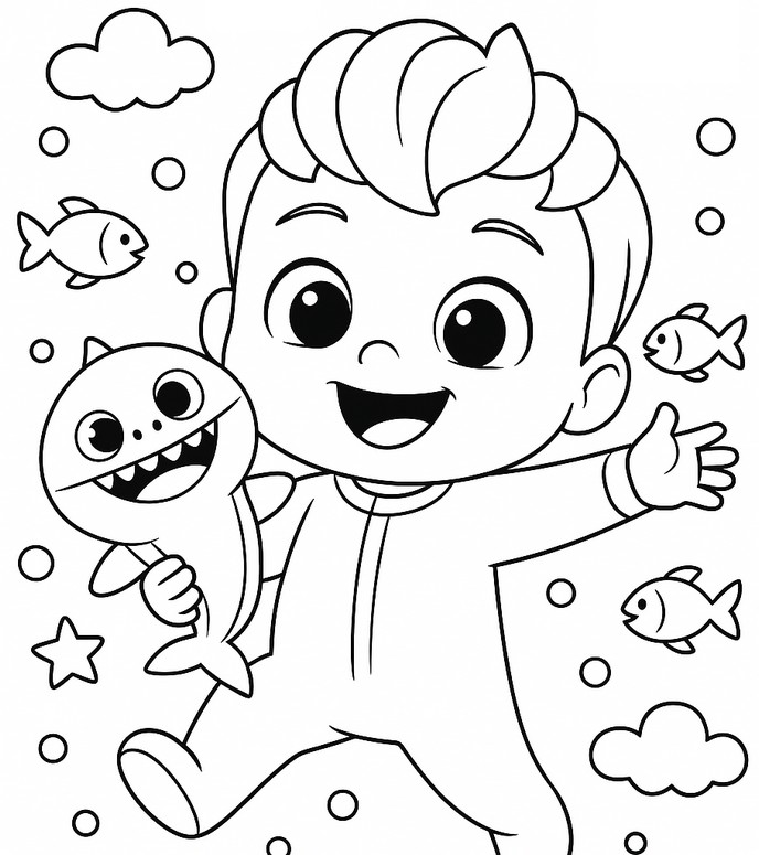 colorir bebe cartoon