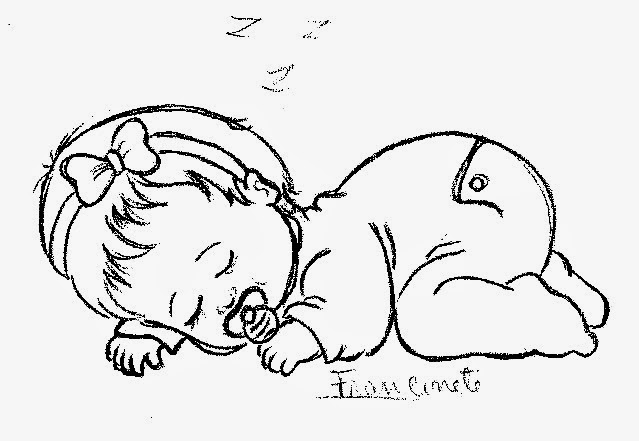 desenho de bebe com acessorios para colorir