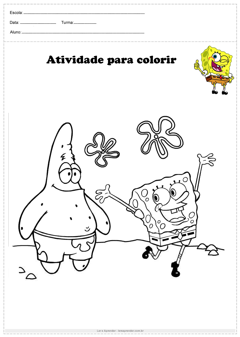 desenhos do bob esponja para colorir