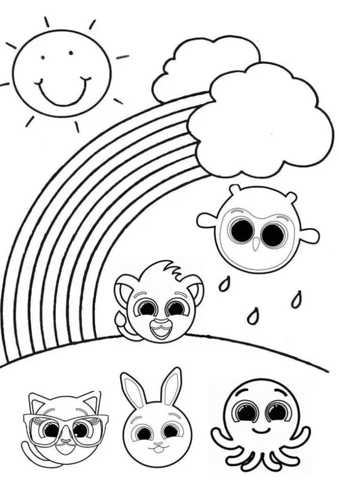 desenho bolofofos todos juntos para colorir