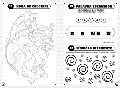 desenhos do Boruto para pintar