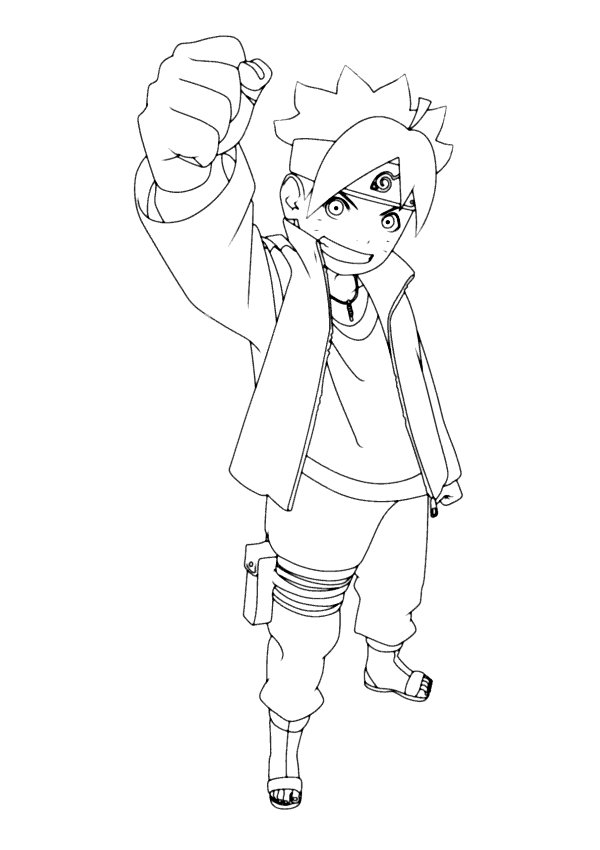 livro de colorir Boruto