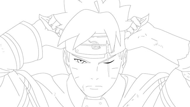 Boruto e Kawaki para colorir