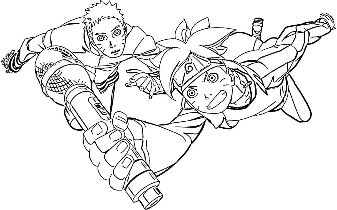 Boruto com Karma para colorir