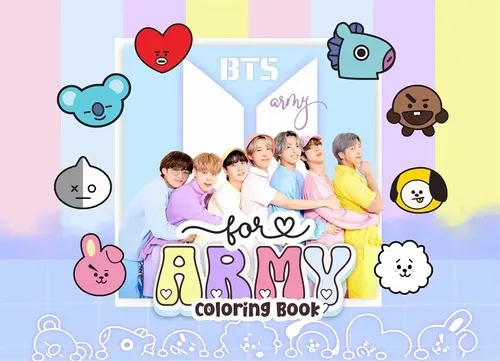 desenho para colorir BTS roxo