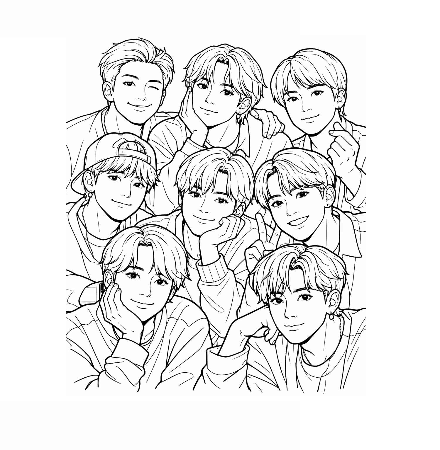 desenho para colorir J-Hope