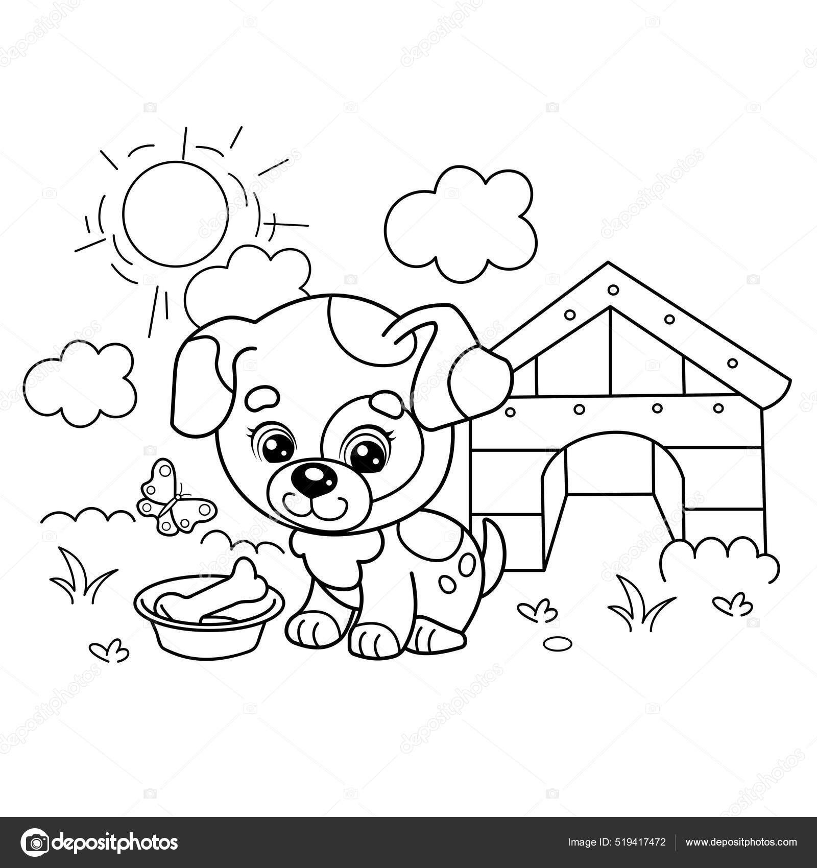 desenho de filhote de cachorro para colorir