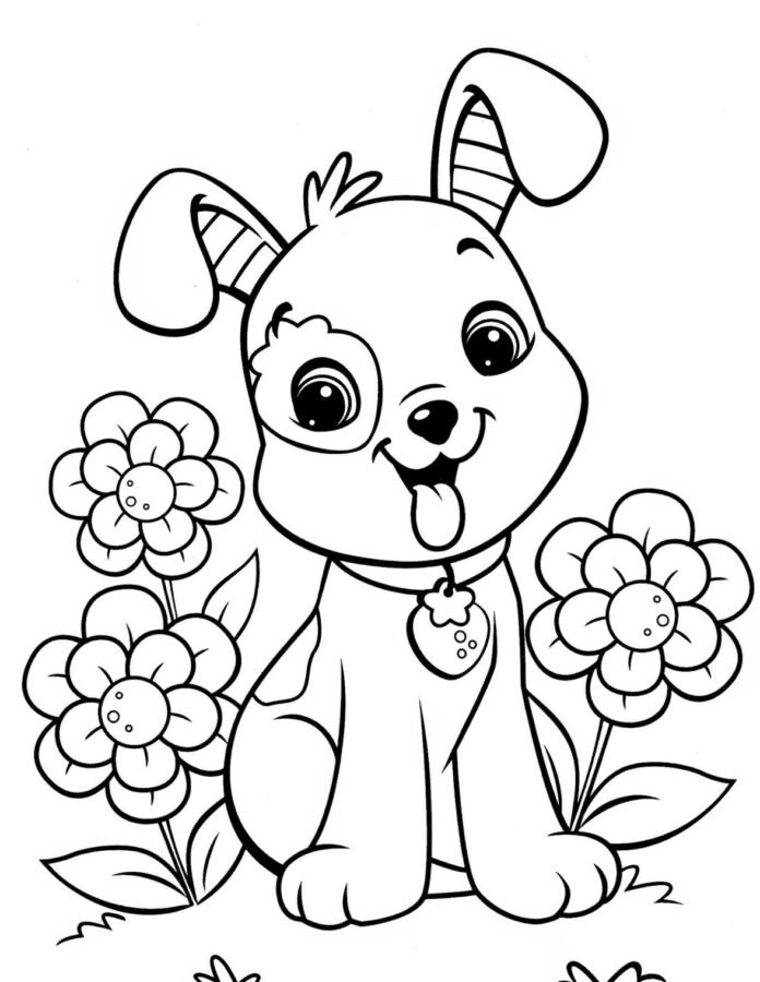 desenho de cachorro fofo para colorir