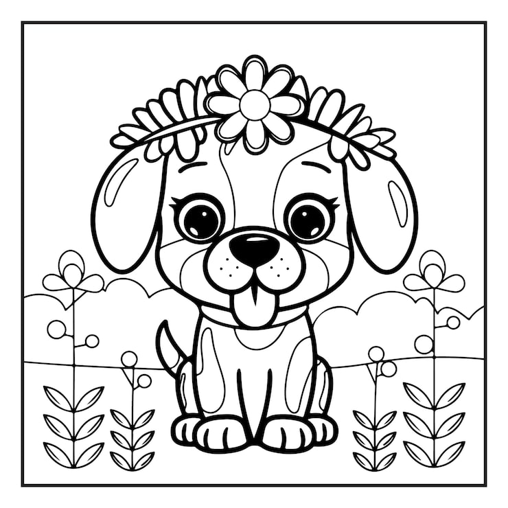 desenho de cachorro realista para colorir