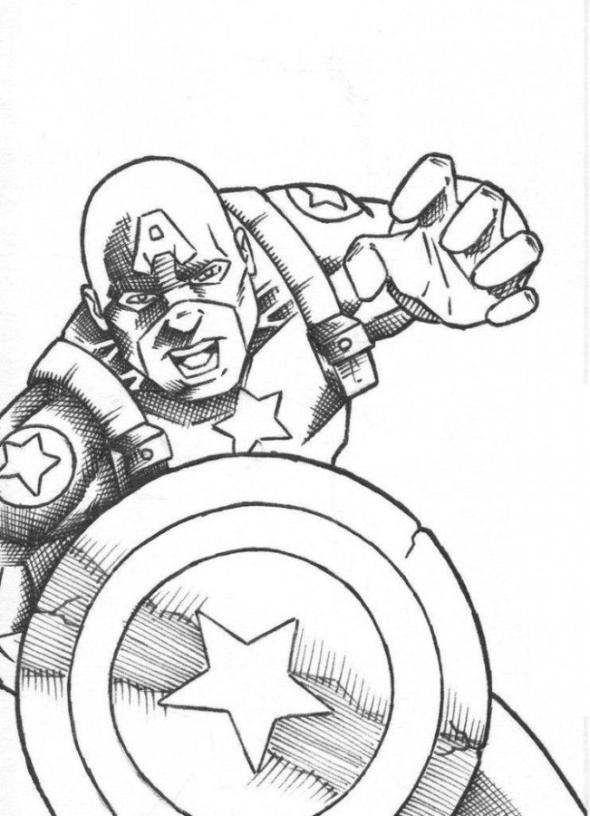 Capitão América para colorir grátis