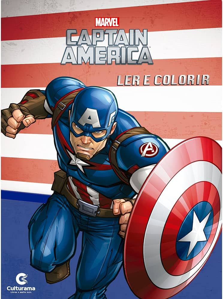 Capitão América estilo LEGO para colorir