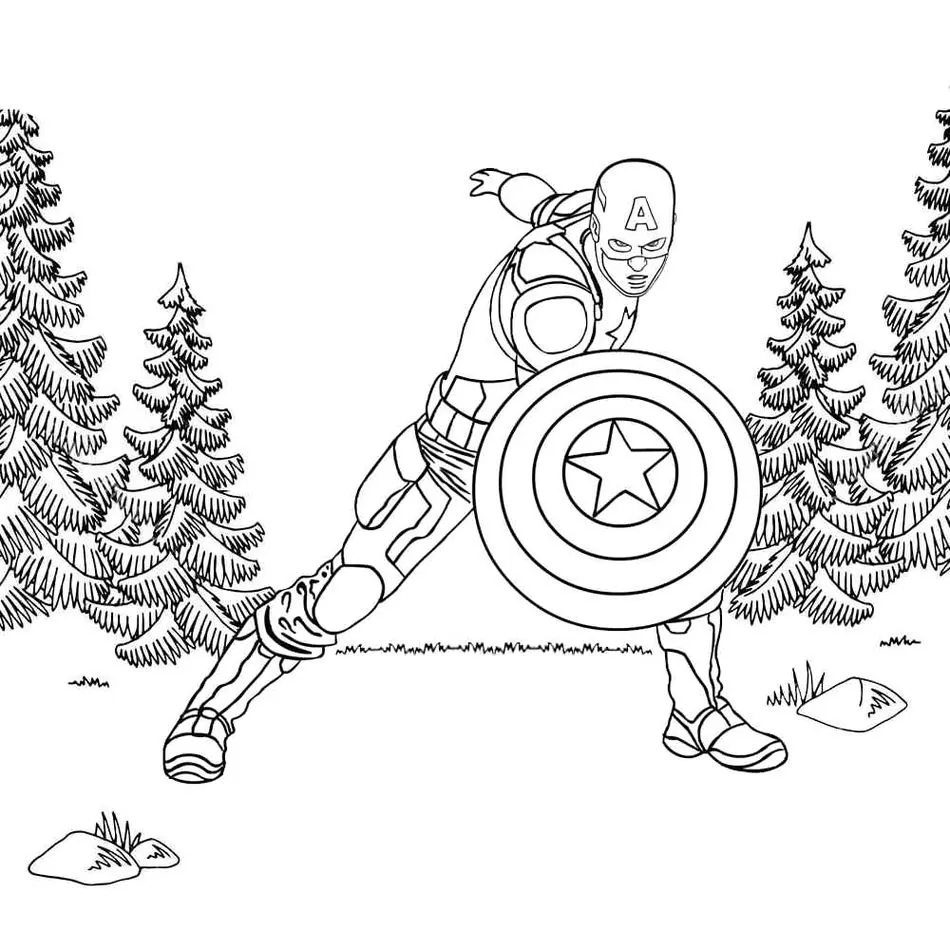 Capitão América Vingadores para colorir