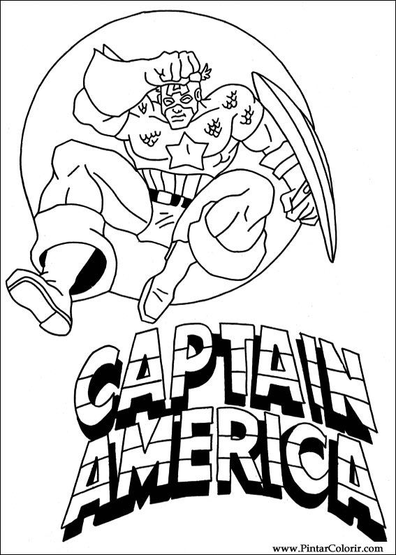 Capitão América para colorir grátis