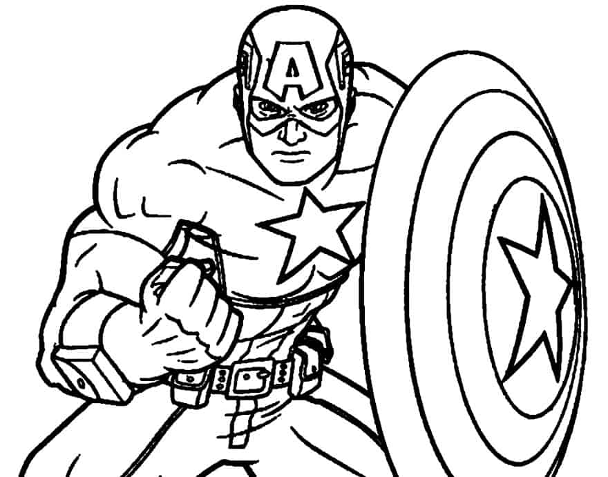 Capitão América escudo para colorir