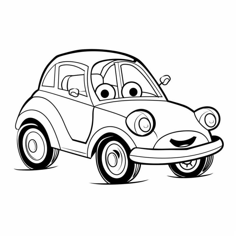 desenho de carro simples para colorir
