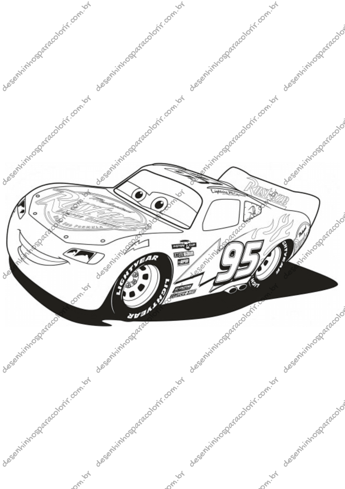 desenho do Relâmpago McQueen para pintar