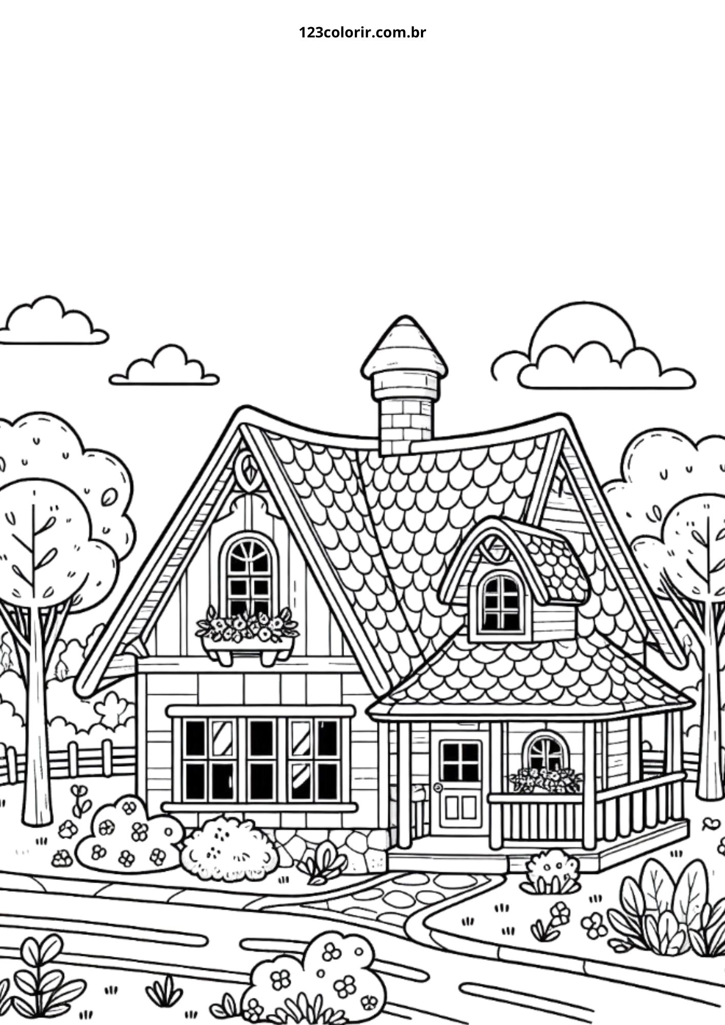 casas para colorir e imprimir
