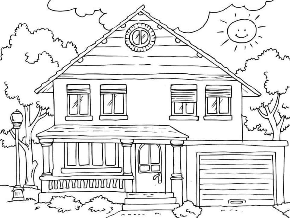 páginas para colorir de casas