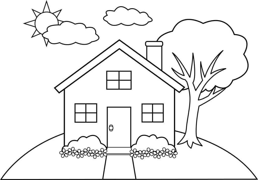 casas de fazenda para colorir