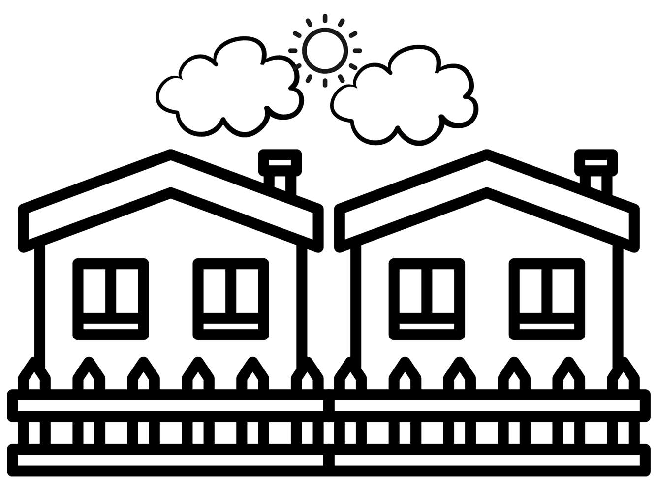 casas simples para colorir