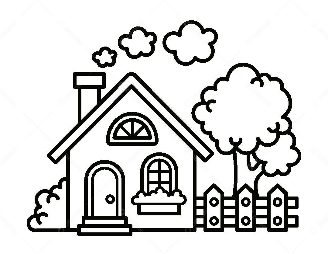 casas simples para colorir