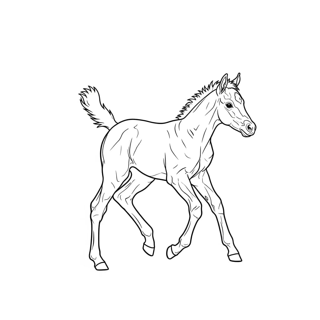 como desenhar um cavalo para colorir